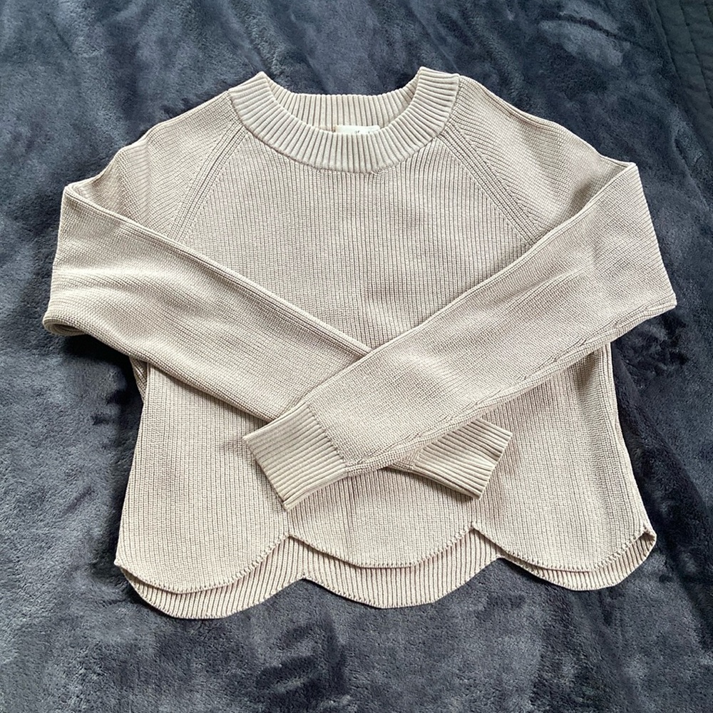 Aritzia Wilfred Scallop Crop sweater